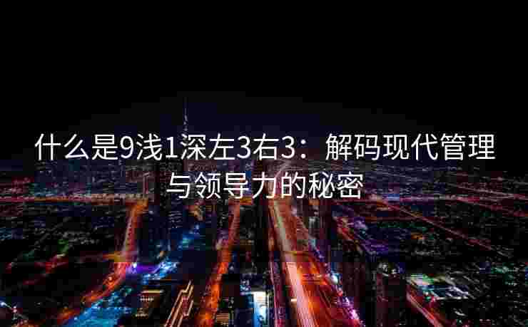 什么是9浅1深左3右3：解码现代管理与领导力的秘密