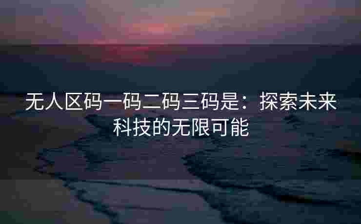 无人区码一码二码三码是：探索未来科技的无限可能